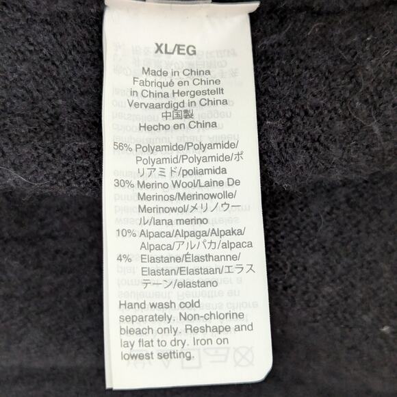 Madewell Black Alpaca Merino Wool Blend Open Front Cardigan Sweater XL - Picture 5 of 16